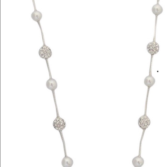 NWT Cezanne Pearl and Fireball Station Necklace - Picture 2 of 7